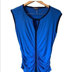 Vince Camuto Royal Blue sleeveless Ruched Blouse Small